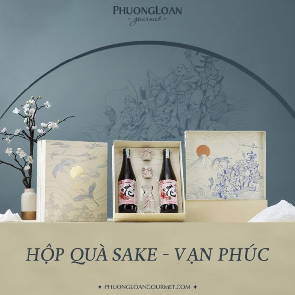 Rượu Sake Nishinoseki Hana - Hộp quà Vạn Phúc