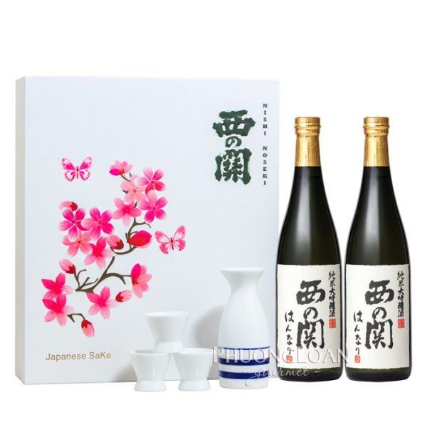 Rượu Sake Nishinoseki Hannary 3 Năm - Hộp quà Đào Hoa Niên