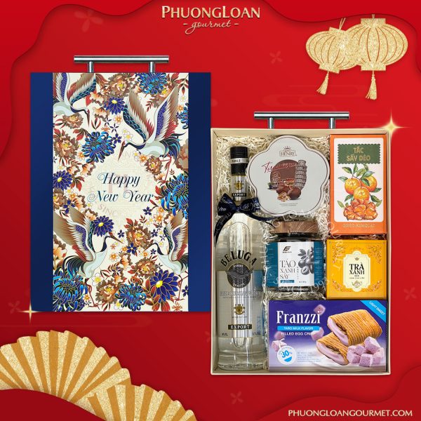 Set Hộp Quà Tết 2025 Hạc Xuân - Rượu Vodka Beluga