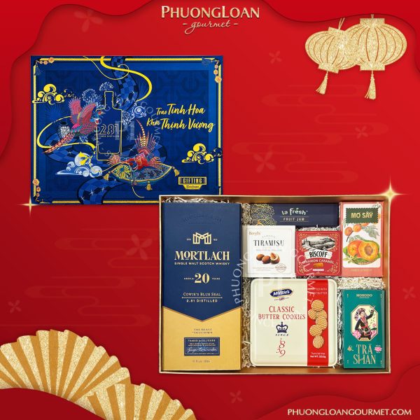 Set Hộp Quà Tết 2025 Tinh Hoa - Rượu Mortlach 20 Năm
