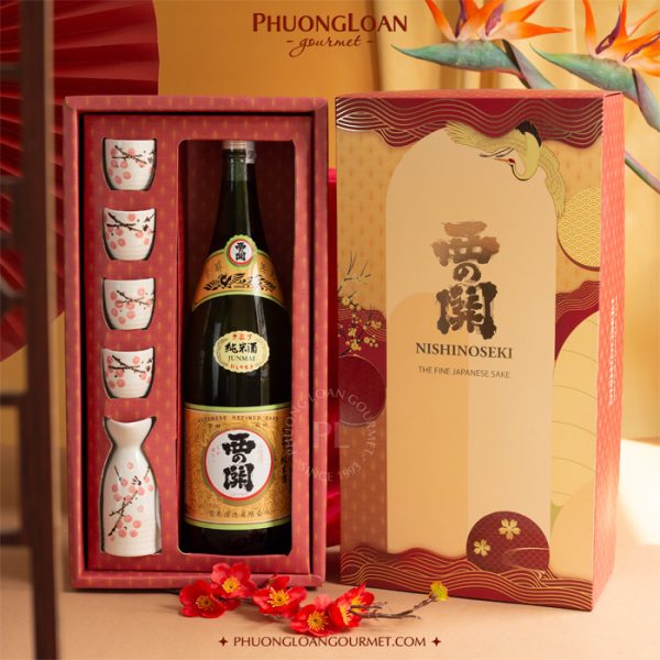 Rượu Sake Nishinoseki Junmaishu 1800ml / 1.8L - Hộp Quà